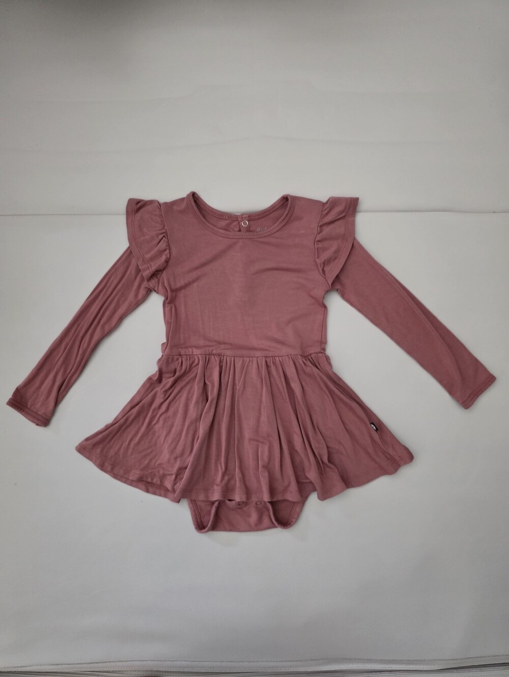 NWOT Kyte Baby Long Sleeve Twirl Bodysuit Dress in Dusty Rose - Size 2T
